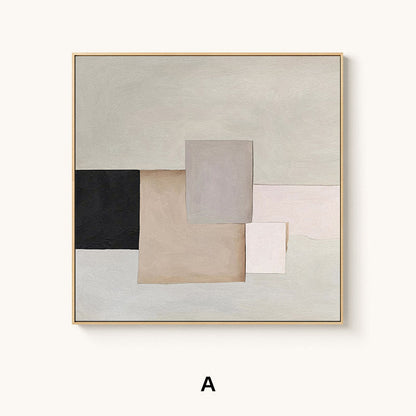 Abstract Mid-Century Modern Oil Painting in Neutral Tones for Elegant Spaces