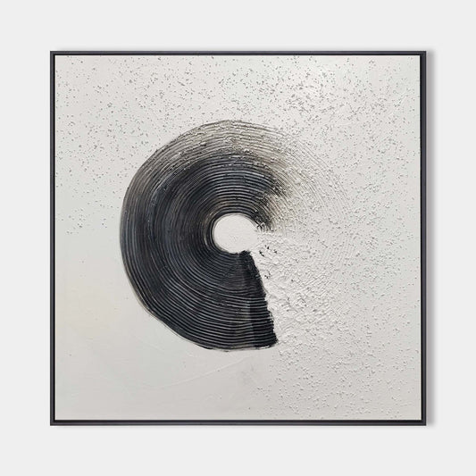 Contemporary Monochrome Abstract Oil Painting for Modern Home Decor