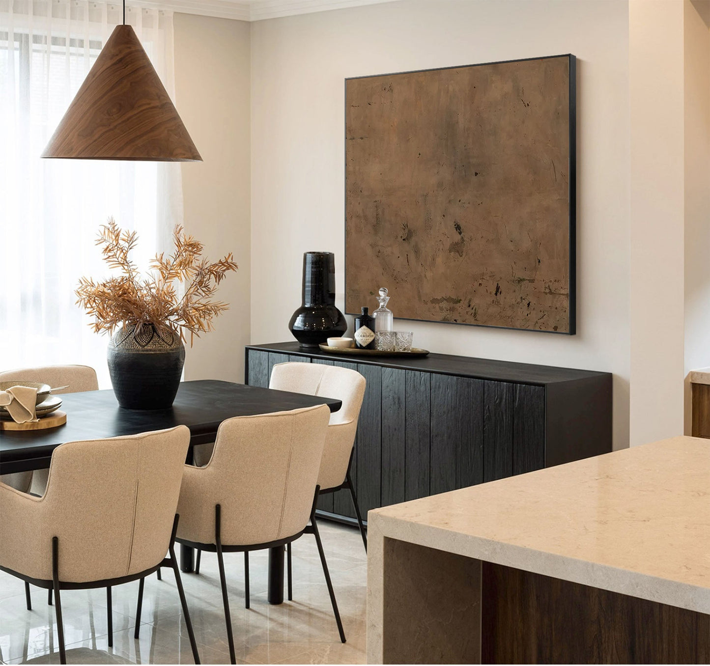 Elegant Minimalist Abstract Oil Painting for Modern Home Decor