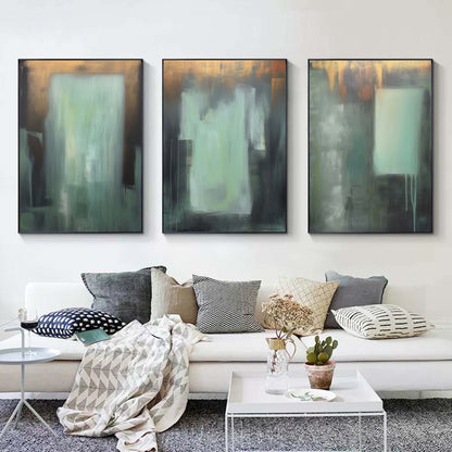 Elegant Abstract Oil Painting Triptych for Modern Home Decor
