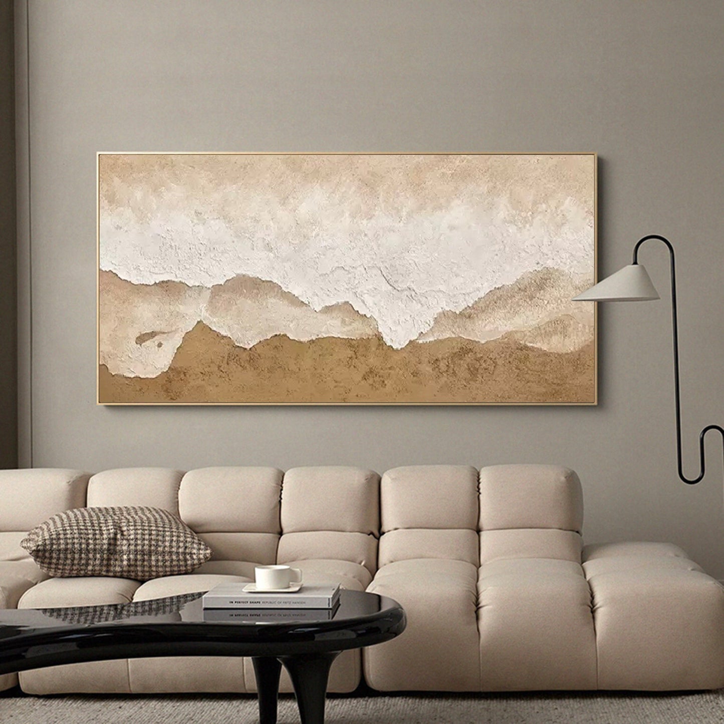 Serene Minimalist Landscape Oil Painting for Modern Home Decor