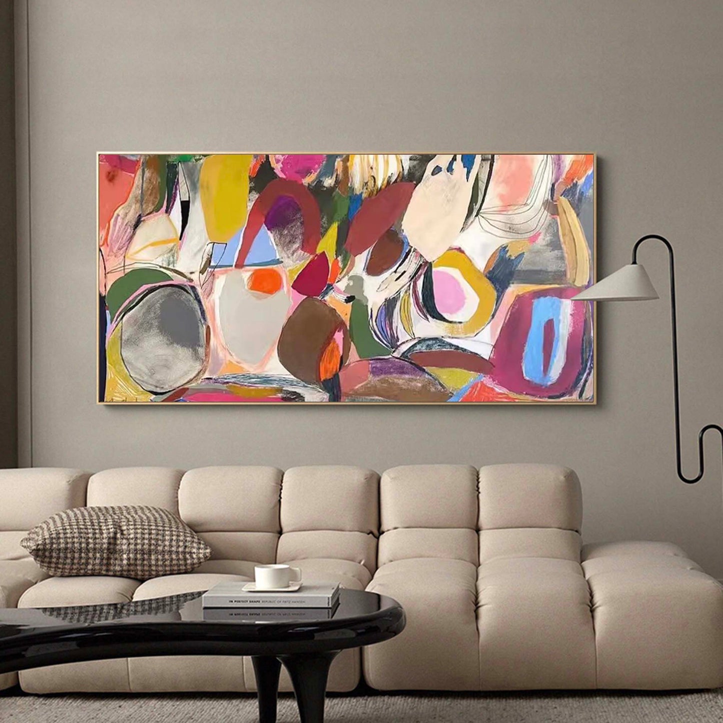 Vibrant Abstract Oil Painting for Modern Home Décor and Artistic Expression