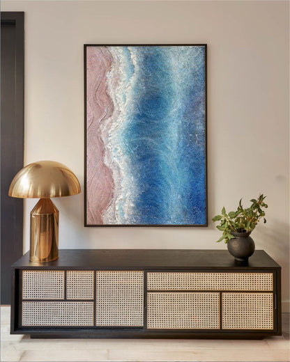 Tranquil Ocean Waves Oil Painting – Coastal Beach Art for Relaxing Home Decor