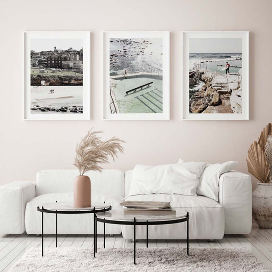 Bronte Beach Serenity: Coastal Oil Paintings of Surfers and Pools