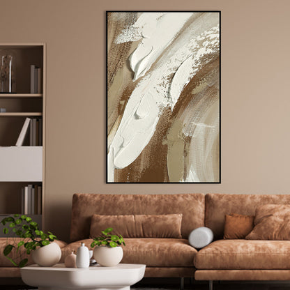 Abstract Earthy Tones Oil Painting for Modern Home Decor