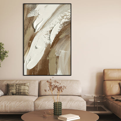 Abstract Earthy Tones Oil Painting for Modern Home Decor