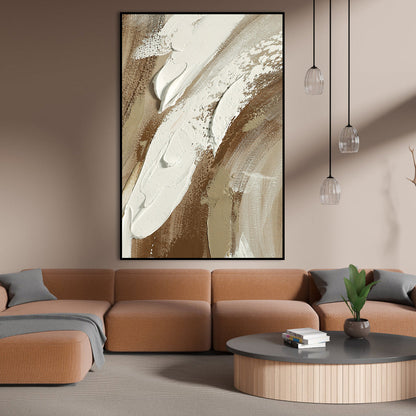 Abstract Earthy Tones Oil Painting for Modern Home Decor