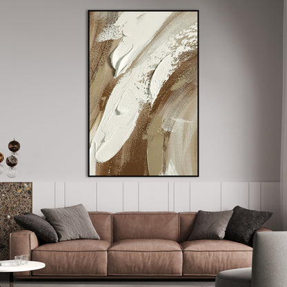 Abstract Earthy Tones Oil Painting for Modern Home Decor