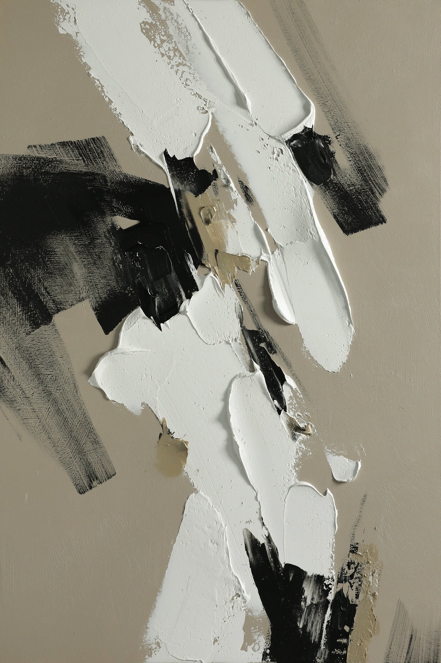 Stunning Monochrome Abstract Oil Painting for Modern Home Décor