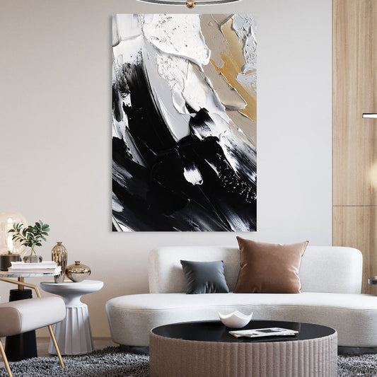 Contemporary Monochrome Abstract Painting for Modern Home Decor