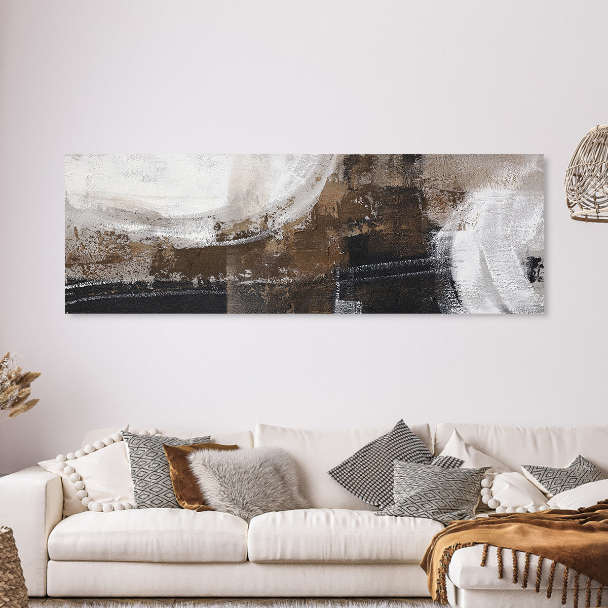 Abstract Earth Tones Oil Painting for Modern Home Decor