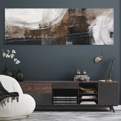 Abstract Earth Tones Oil Painting for Modern Home Decor