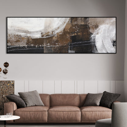 Abstract Earth Tones Oil Painting for Modern Home Decor