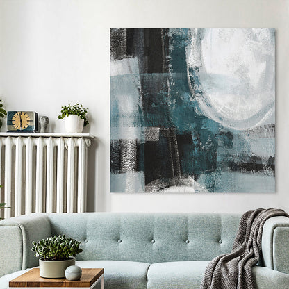 Calming Teal Abstract Art for Modern Home Decor