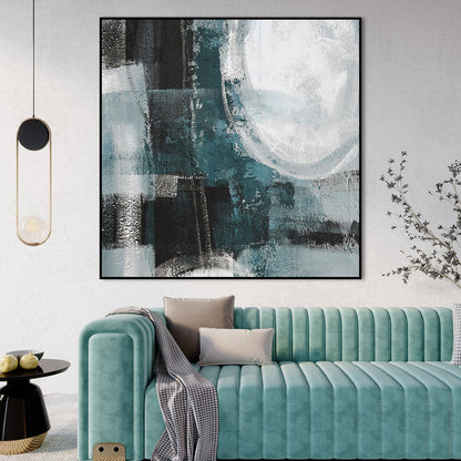 Calming Teal Abstract Art for Modern Home Decor