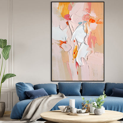 Abstract Floral Sunrise Painting - Colorful Wall Art for Modern Decor