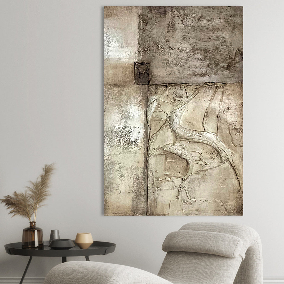 Abstract Earthbound Essence Oil Painting for Modern Home Decor