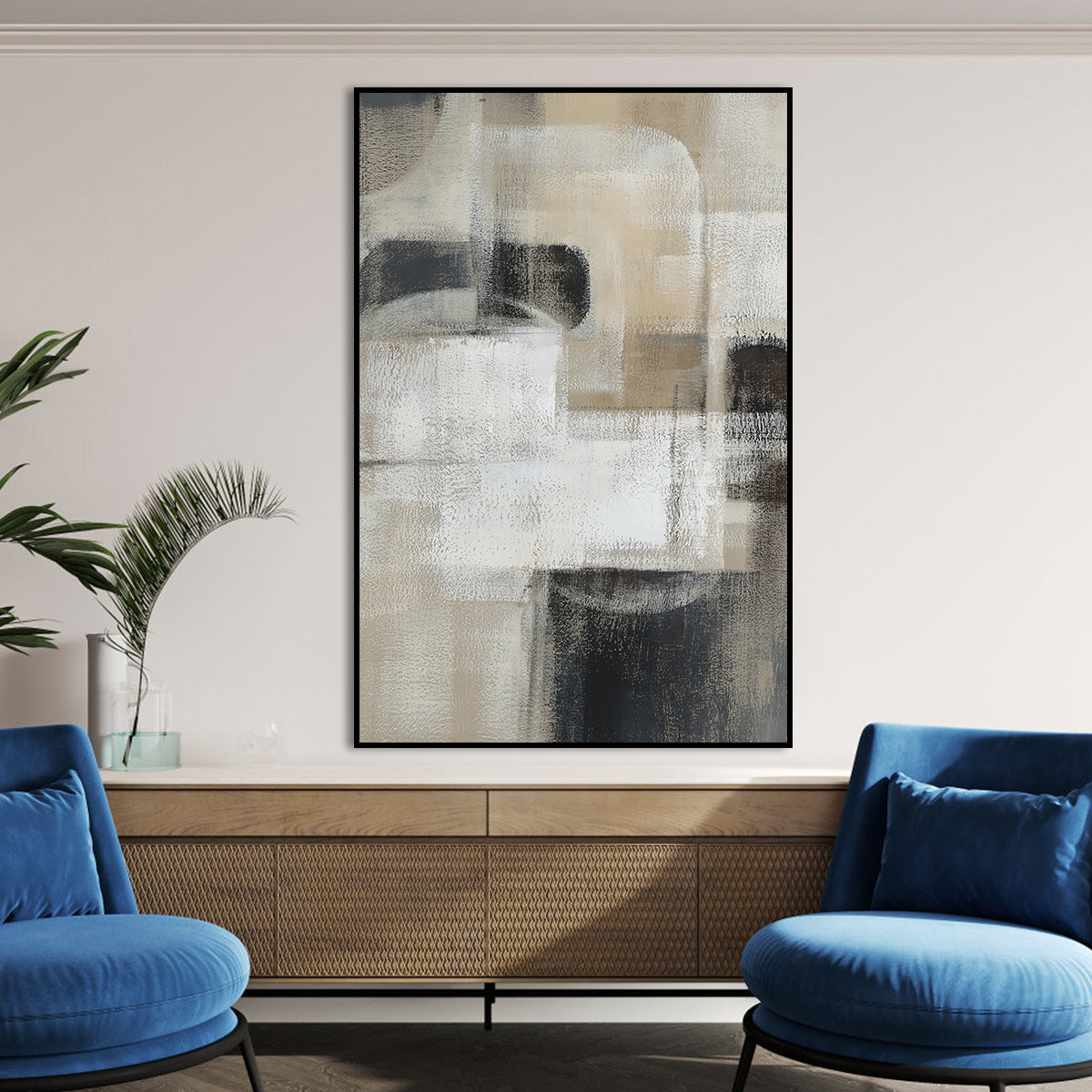 Serene Abstract Oil Painting for Modern Home Decor and Tranquil Interiors