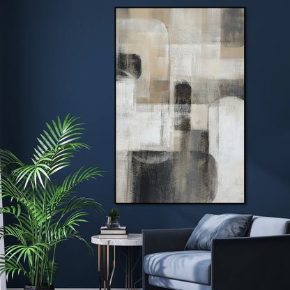 Abstract Serenity: Modern Geometric Oil Painting for Contemporary Spaces