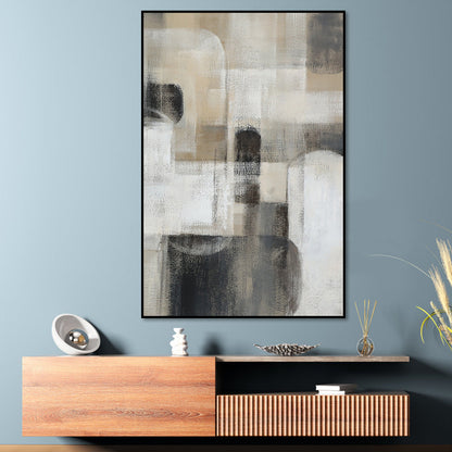 Abstract Serenity: Modern Geometric Oil Painting for Contemporary Spaces