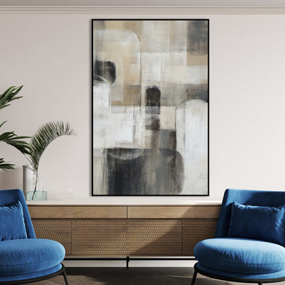 Abstract Serenity: Modern Geometric Oil Painting for Contemporary Spaces