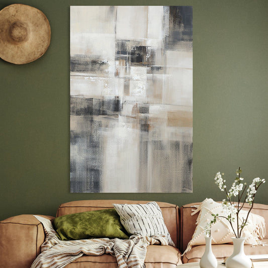 Modern Abstract Oil Painting for Tranquil Home Decor and Minimalist Aesthetics