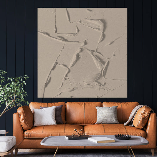 Textured Abstract Oil Painting: Elegant Desert Mirage Decor for Modern Spaces