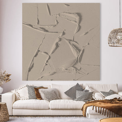 Textured Abstract Oil Painting: Elegant Desert Mirage Decor for Modern Spaces