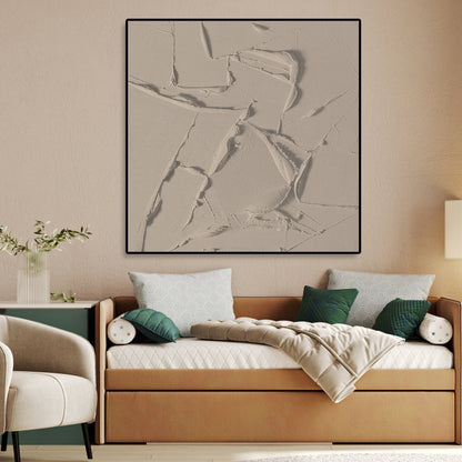 Textured Abstract Oil Painting: Elegant Desert Mirage Decor for Modern Spaces