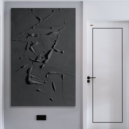 Contemporary Dark Abstract Oil Painting for Modern Home Décor