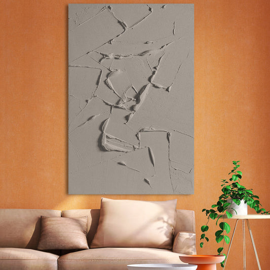 Abstract Neutral Sunset Painting for Modern Home Decor