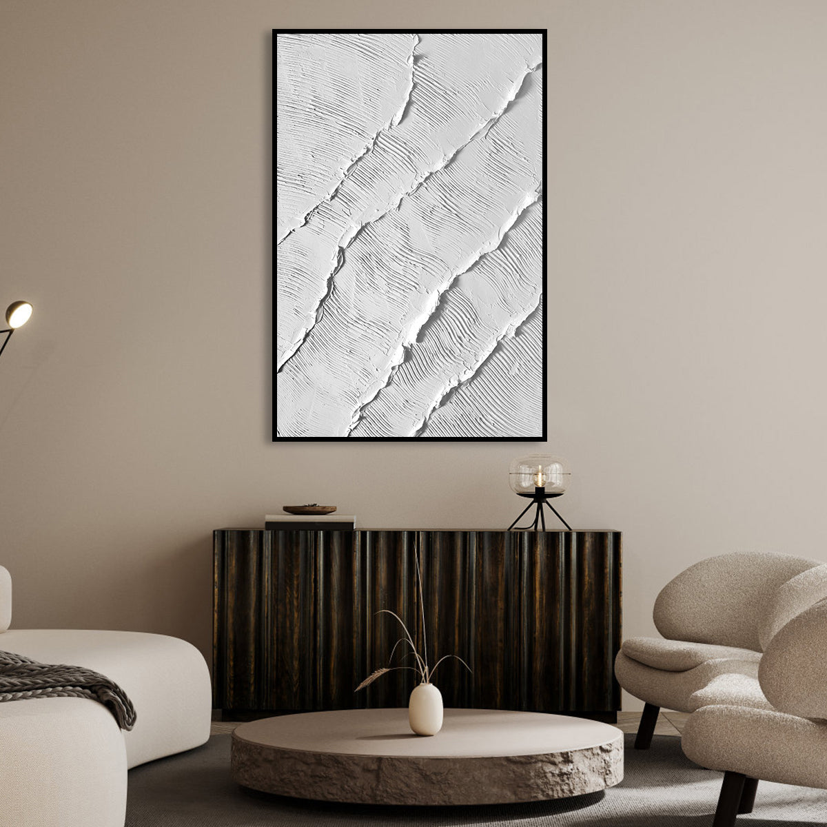 Stylish Abstract Ripple Texture Oil Painting for Modern Home Decor