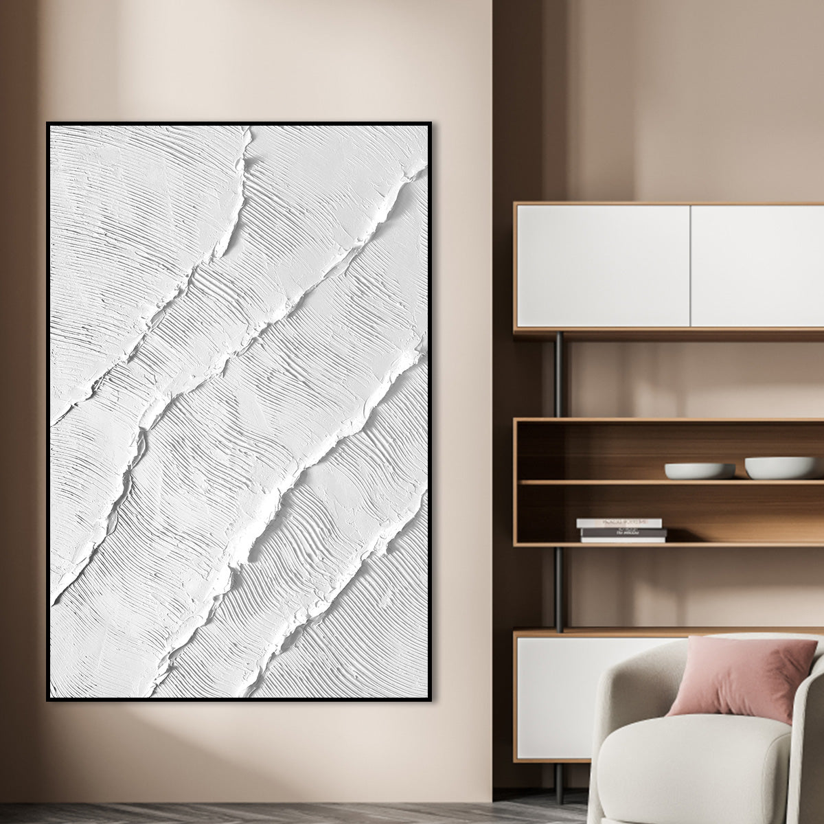 Stylish Abstract Ripple Texture Oil Painting for Modern Home Decor