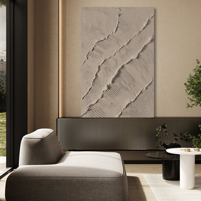 Abstract Beige Ripple Textured Canvas Art for Modern Home Decor