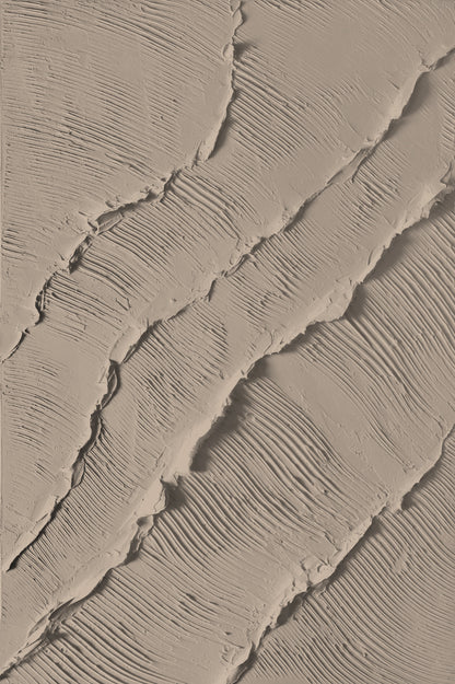 Abstract Beige Ripple Textured Canvas Art for Modern Home Decor