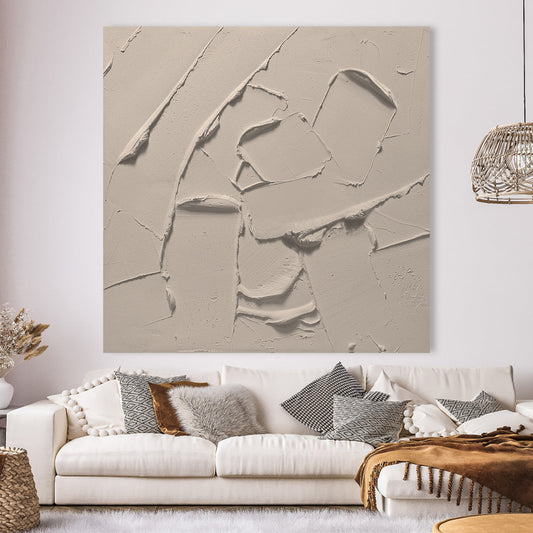 Textured Minimalist Abstract Oil Painting for Modern Home Decor