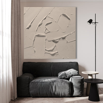 Textured Minimalist Abstract Oil Painting for Modern Home Decor