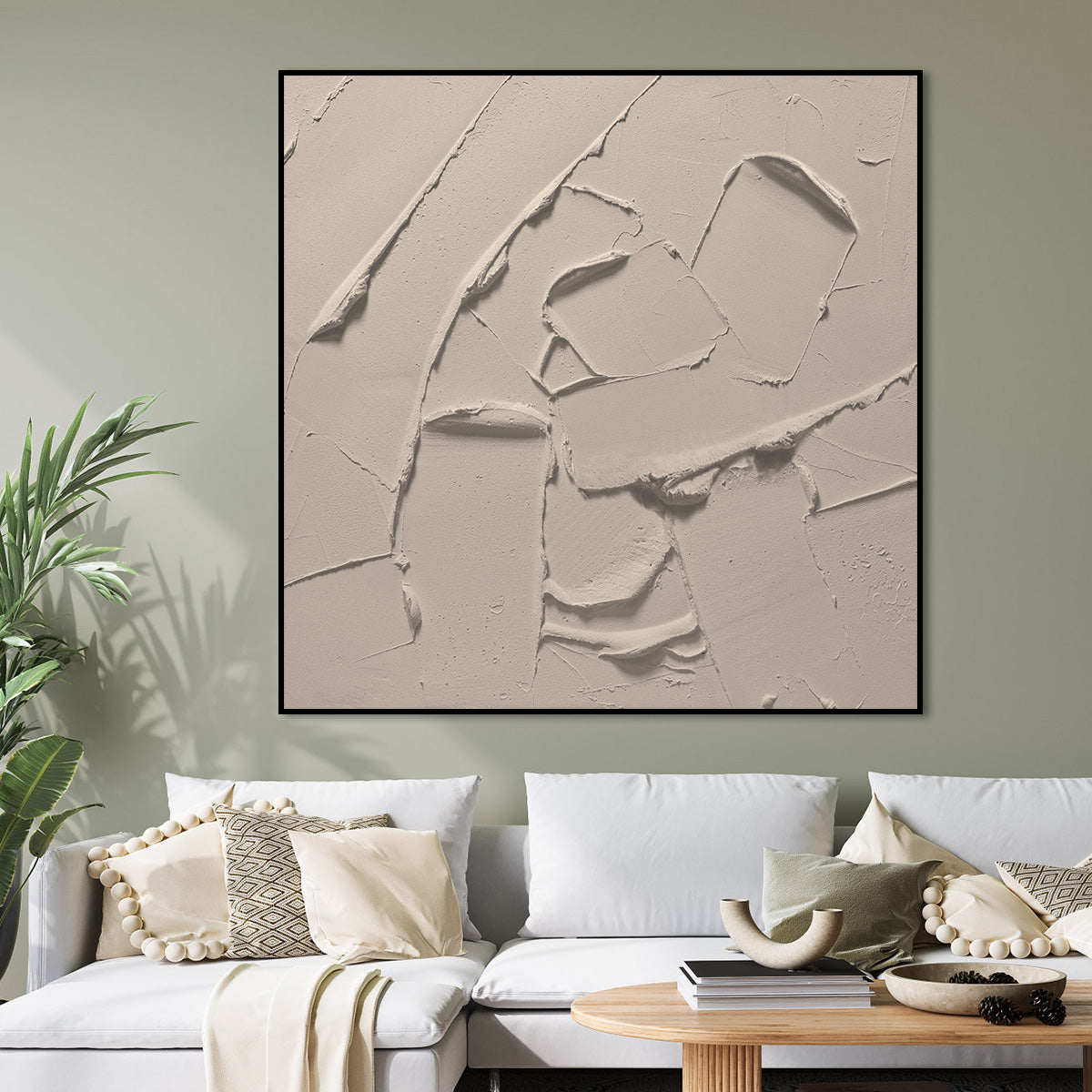 Textured Minimalist Abstract Oil Painting for Modern Home Decor