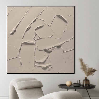 Textured Minimalist Abstract Oil Painting for Modern Home Decor