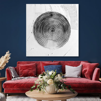 Abstract Zen Circles: Meditative Textured Oil Painting for Tranquil Spaces