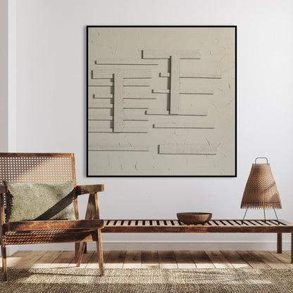 Contemporary Abstract Oil Painting: Tranquil Architectural Harmony