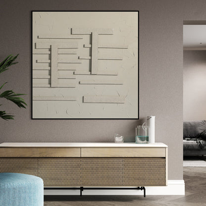Contemporary Abstract Oil Painting: Tranquil Architectural Harmony