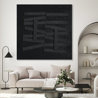 Modern Black Abstract Art - Bold Geometric Textures for Contemporary Décor