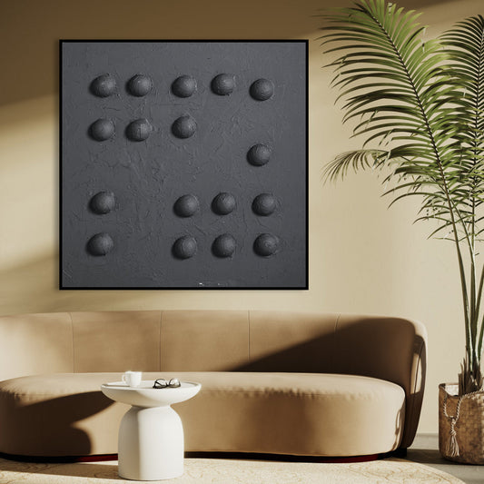 Contemporary Monochrome Abstract Oil Painting for Modern Home Decor