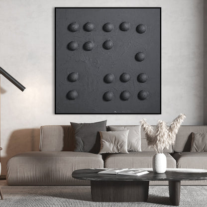 Contemporary Monochrome Abstract Oil Painting for Modern Home Decor
