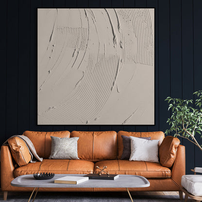 Serene Sandstone Waves: Abstract Oil Painting for Elegant Home Decor