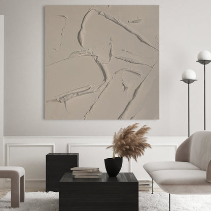 Serene Abstract Wall Art: Modern Textured Oil Painting for Home Décor