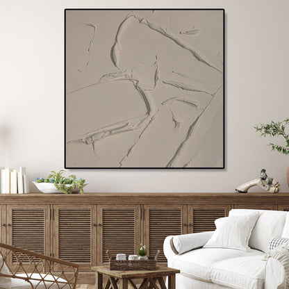 Serene Abstract Wall Art: Modern Textured Oil Painting for Home Décor