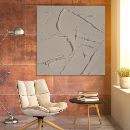 Serene Abstract Wall Art: Modern Textured Oil Painting for Home Décor