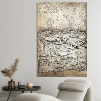 Textured Earth Tones Abstract Oil Painting for Modern Home Decor